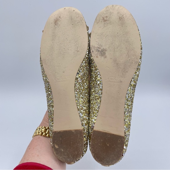 J. Crew Gold Twinkle Ballet Flats 6 - Picture 13 of 16